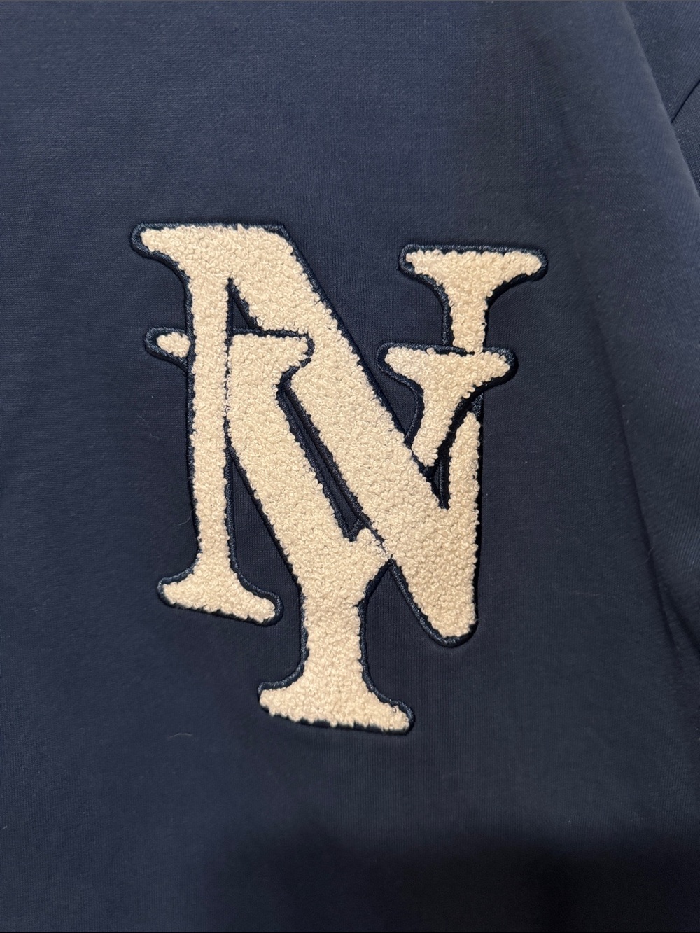 NEW YORK OR NOWHERE-
Navy Crewneck sweatshirt with White NY Crest - - Picture 3 of 3